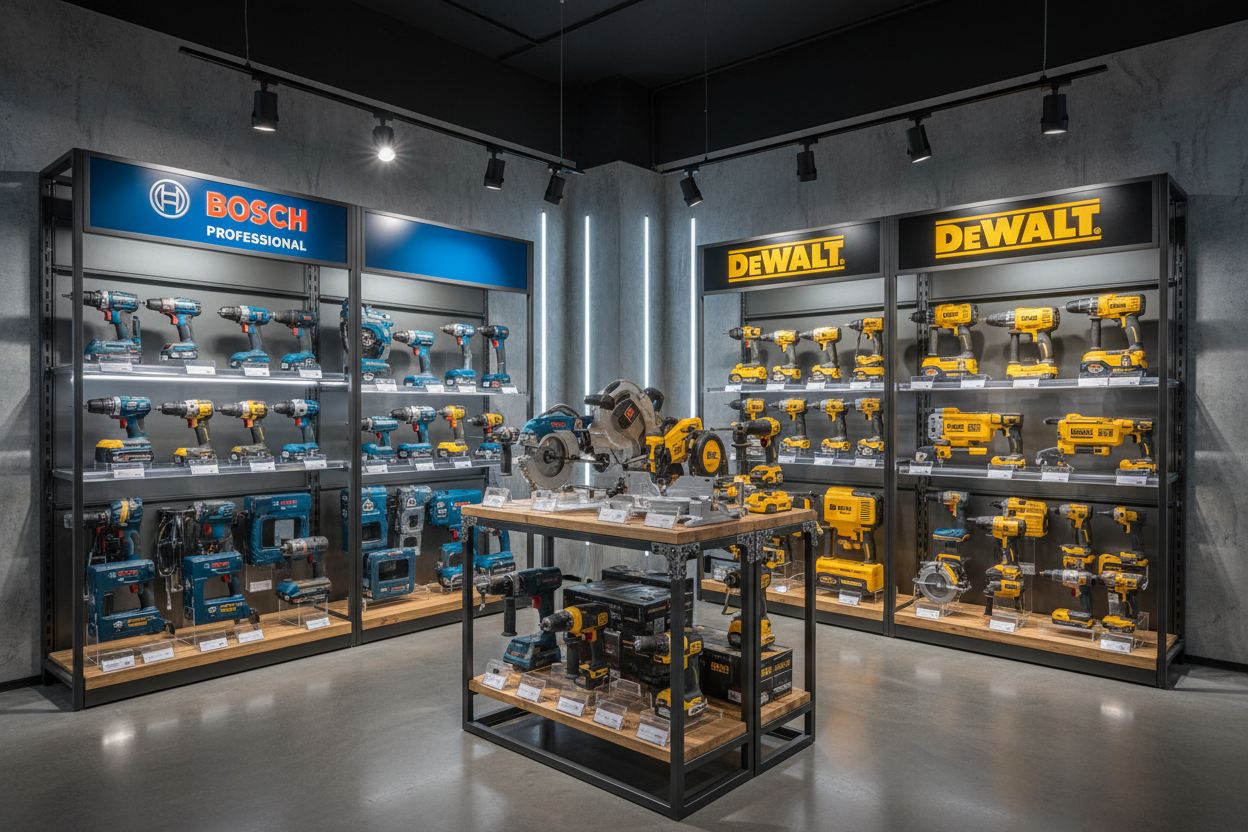 bosch and dewalt tool display
